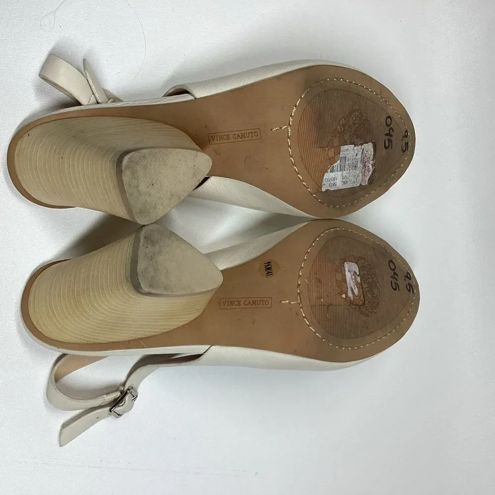 Vince camuto Ivory Cream drenal peep toe sling back sandal size 9.5 - Picture 9 of 10